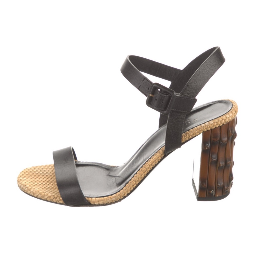 Gucci bamboo accent leather sandals